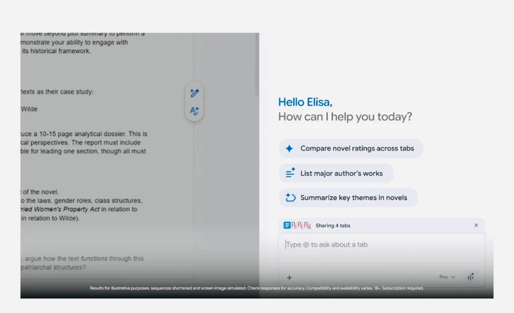 Chrome Gemini deep integration